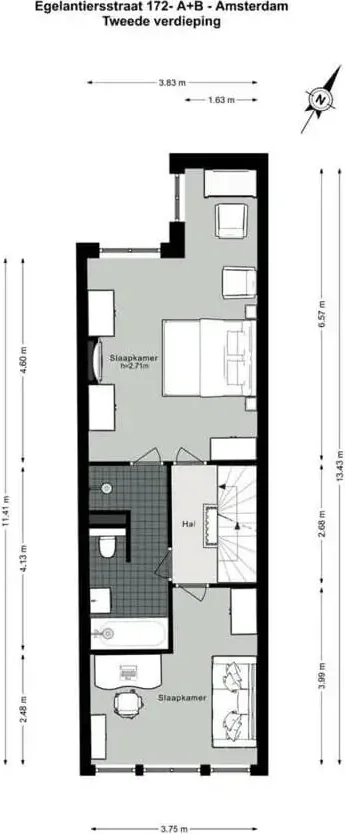 Foto van de Appartement gelegen aan de Egelantiersstraat in Amsterdam