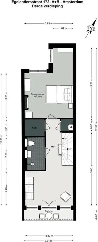 Foto van de Appartement gelegen aan de Egelantiersstraat in Amsterdam