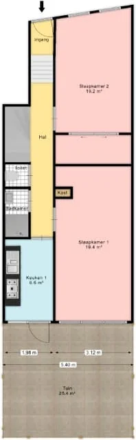 Foto van de Kamer gelegen aan de C.P.Tielestraat in Rotterdam