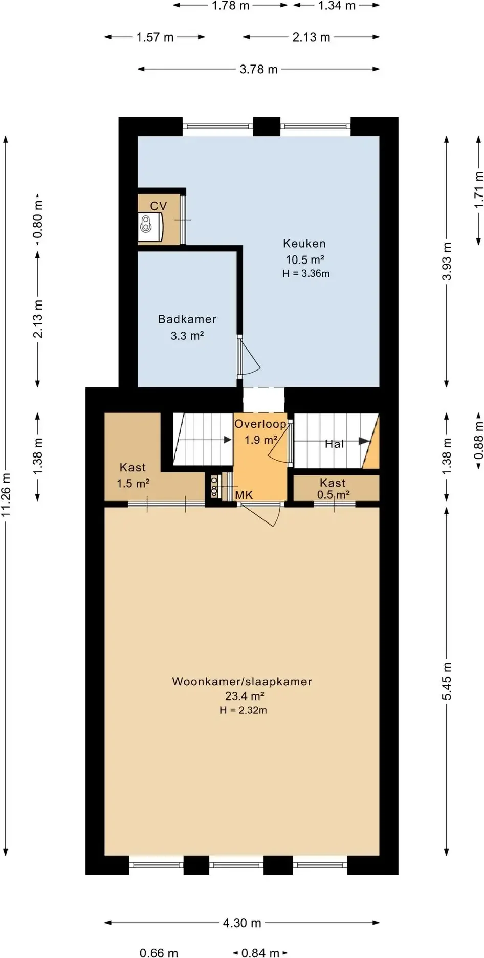 Foto van de Appartement gelegen aan de Brugstraat in Groningen