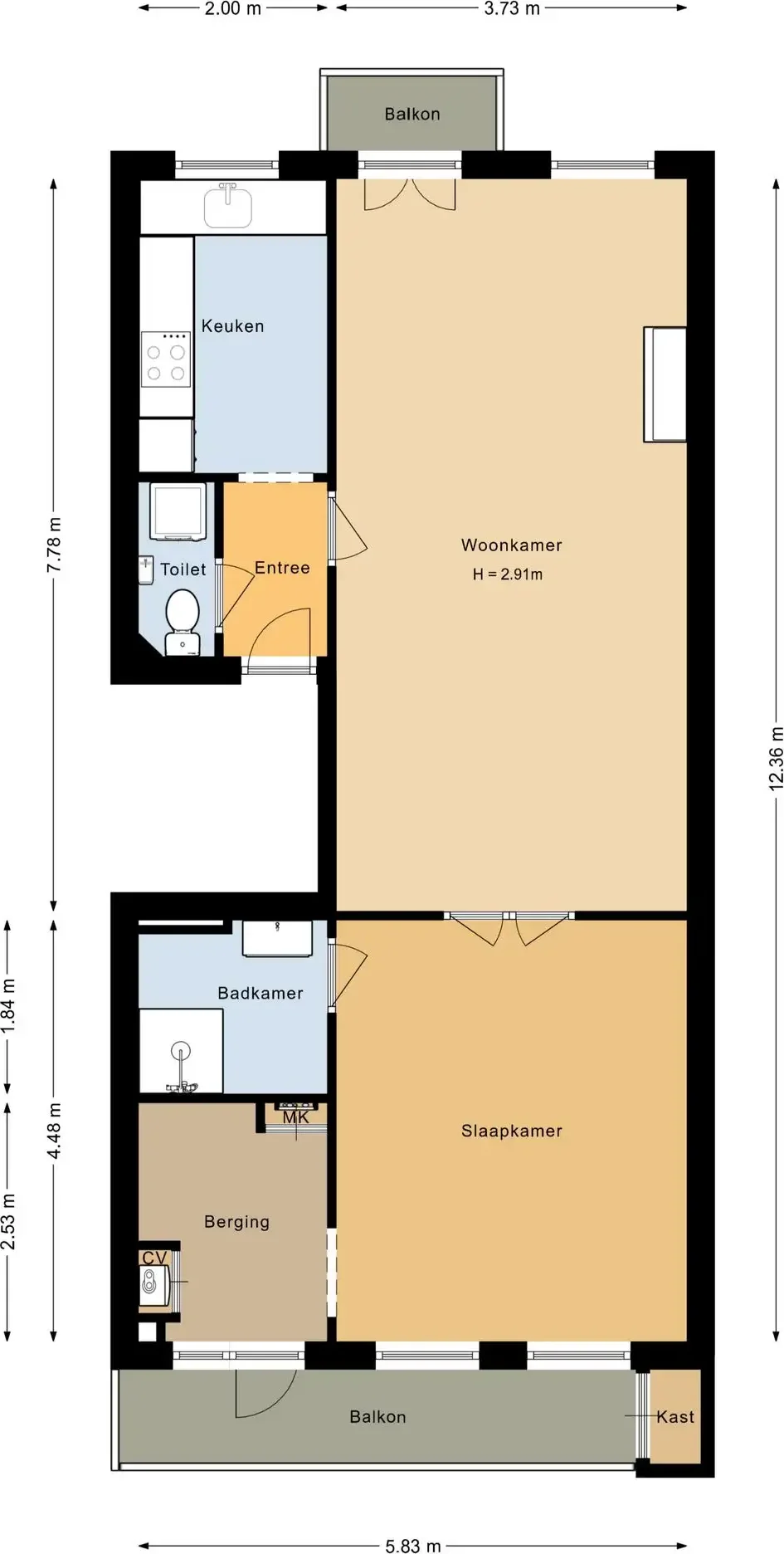 Foto van de Appartement gelegen aan de Ceintuurbaan in Amsterdam