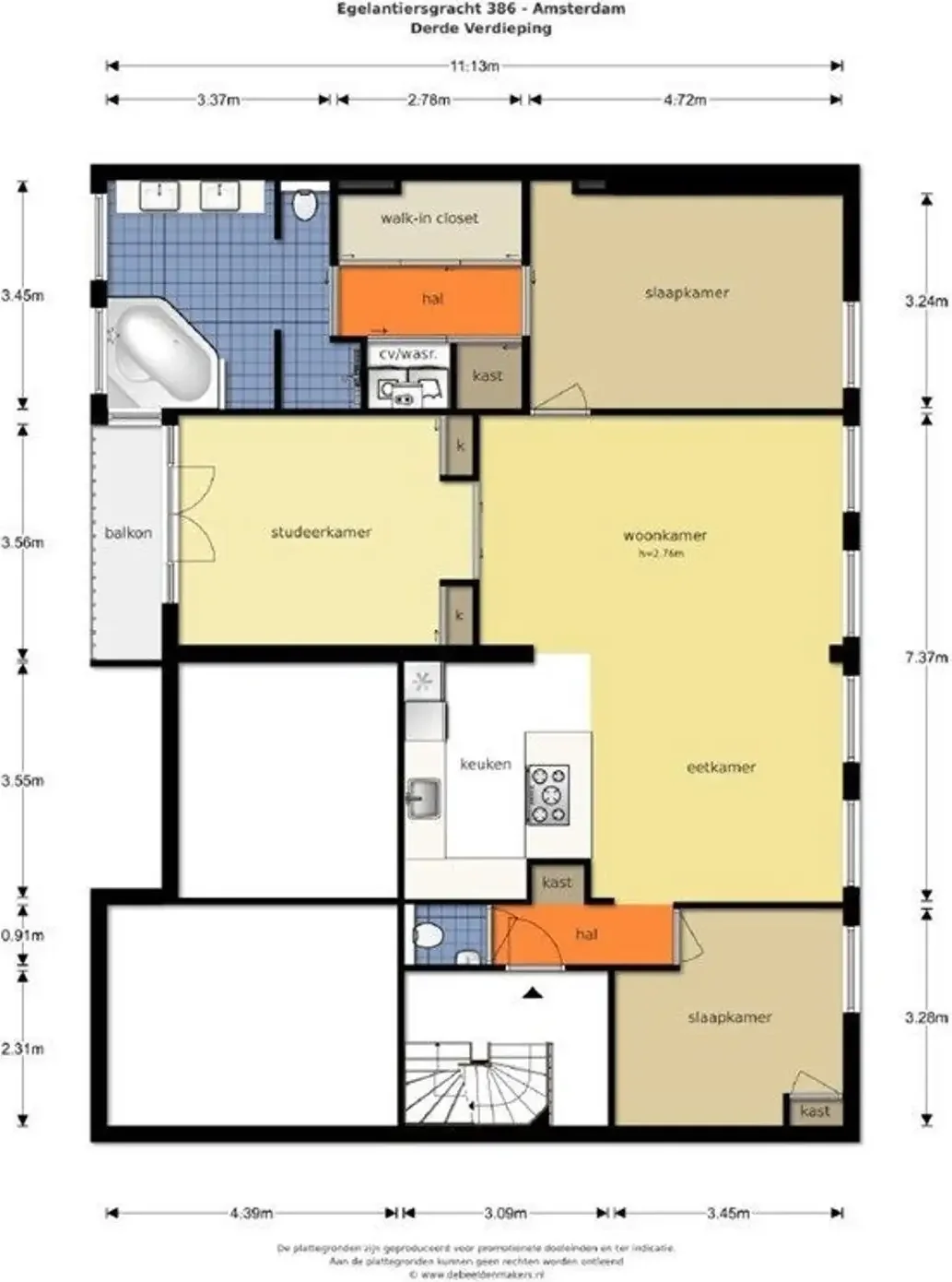 Foto van de Appartement gelegen aan de Egelantiersgracht in Amsterdam